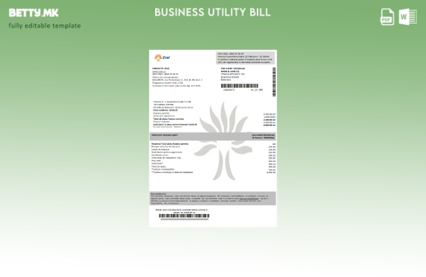 модерен стил Енел за електрична енергија доказ за адреса шаблон за деловна сметк